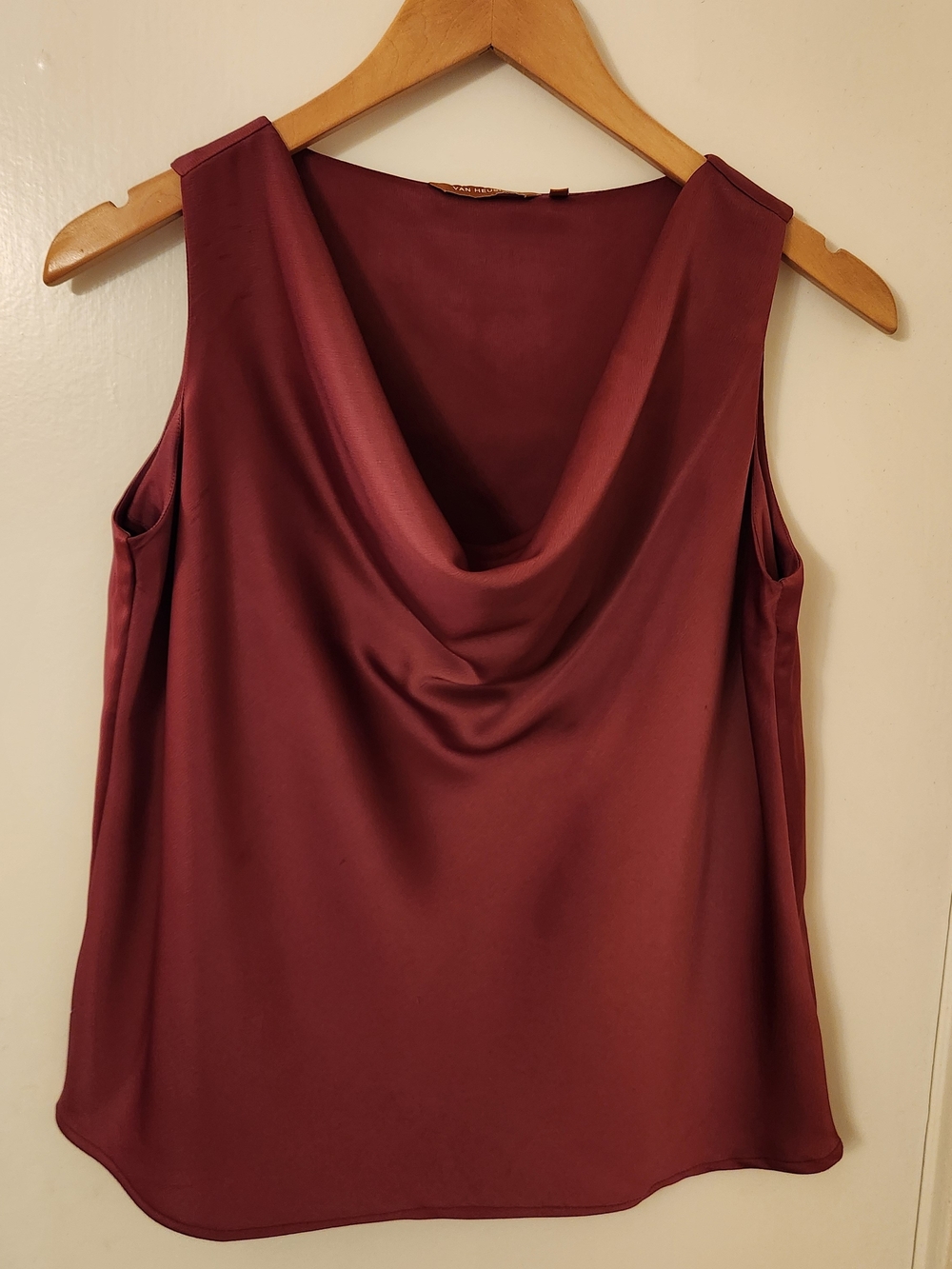 Sleeveless Cowl Neck Top - Burgundy